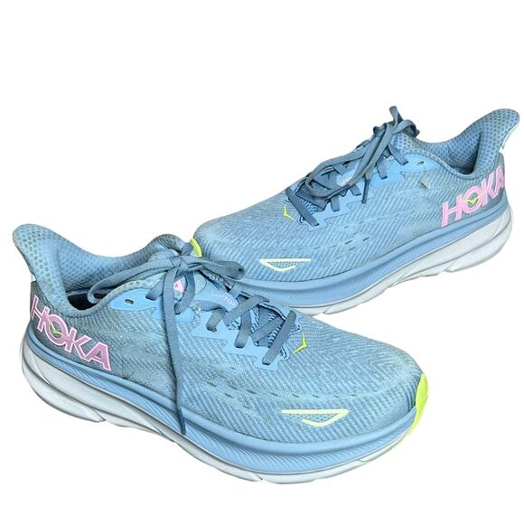 Hoka One One Shoes - Hoka One One Clifton 9 Running Shoes Womens 8.5 Blue Walking Cushioned Athletic